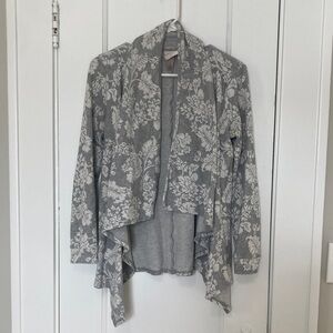 Knox Rose Gray Floral Cardigan